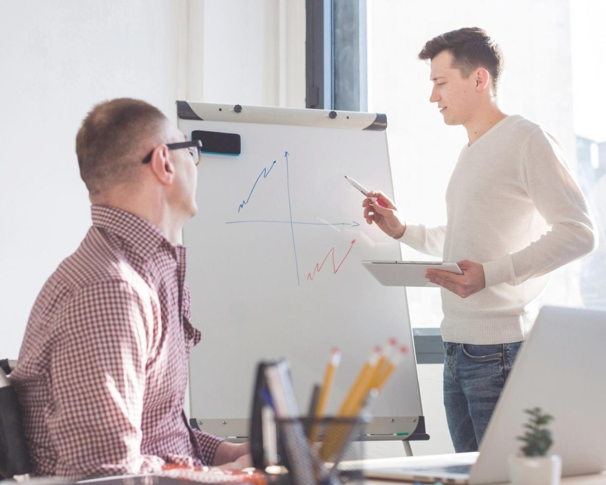 Interactive business finance workshop with real-world case studies and practical exercises
